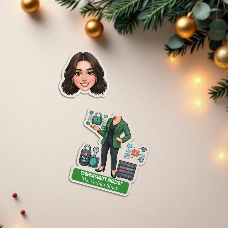 Cybersecurity Analyst Bobblehead Caricature with Battery Powered Moving Head Tabletop Décor for IT Professionals & Hackers Gift for Tech Graduation & Cyber Security Experts